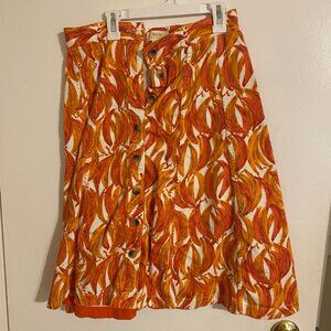 Anthropologie Maeve Bunches of Banana Print Skirt sz 6
